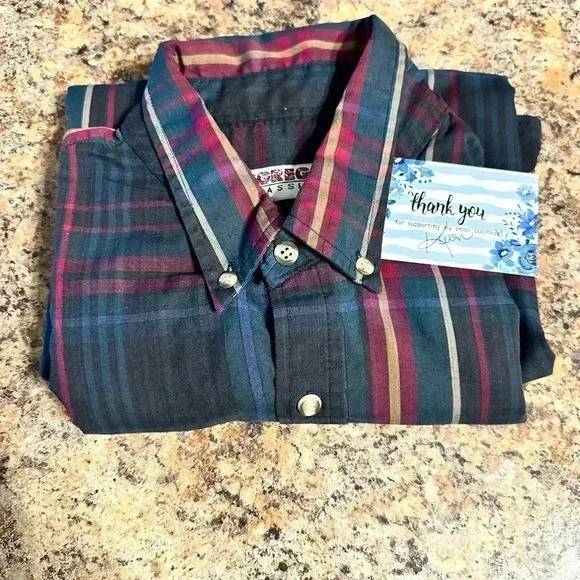 McGREGOR Button Front Shirt Size XL Grid Striped Long Sleeves EUC - Picture 15 of 15